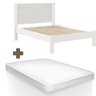 Cama de Casal com Estrado Reforçado com Colchão Branco Zuke Shop Jm - 3
