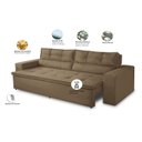Ver imagem 2 de Sofá Retrátil e Reclinável 2 lugares com Molas 1,50m Veronica Suede Capuccino Madelina