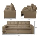 Ver imagem 3 de Sofá Retrátil e Reclinável 2 Lugares com Molas 1,50m Veronica Suede Capuccino