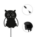 Ver imagem 3 de Luminária Abajur Parede Coruja B Madeira G9 30cm Decoração:Preto
