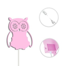 Luminária Abajur Parede Coruja B Madeira G9 30cm Decoração - Rosa Claro - 3
