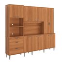 Ver imagem 3 de Kit Cozinha Armário Órion 12 Portas 4 Gavetas MDP MDF Jequitibá Casah