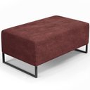 Ver imagem 2 de Puff Decorativo Sala de Estar Cléo 90cm Base de Ferro Preto W01 Linho Bordô - Lyam Decor