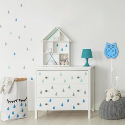 Luminária Abajur Parede Coruja Madeira G9 30cm Decoração:Azul Claro - 2