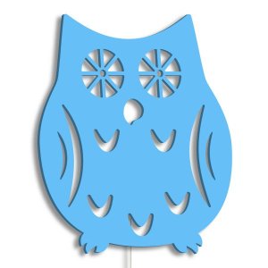 Luminária Abajur Parede Coruja Madeira G9 30cm Decoração:Azul Claro