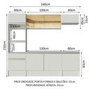 Ver imagem 4 de Armário de Cozinha Completa 240cm Branco Diamante Madesa
