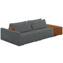 Ver imagem 2 de Sofá Ilha Modular para Sala 232cm com Puff Dublin K01 Veludo Cinza Sintético Caramelo - Lyam Decor