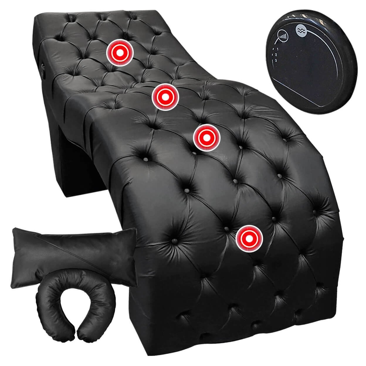 Maca Estética com Massagem para Design Salão Estofada Corino Preto Sofa Store