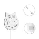 Ver imagem 3 de Luminária Abajur Parede Coruja Madeira G9 30cm Decoração:Branco