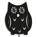 Ver imagem 1 de Luminária Abajur Parede Coruja Madeira G9 30cm Decoração:Preto