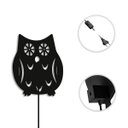 Ver imagem 3 de Luminária Abajur Parede Coruja Madeira G9 30cm Decoração:Preto