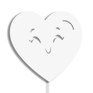 Luminária Abajur Parede Coração Madeira G9 30cm Decoração:Branco