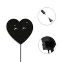 Ver imagem 3 de Luminária Abajur Parede Coração Madeira G9 30cm Decoração:Preto