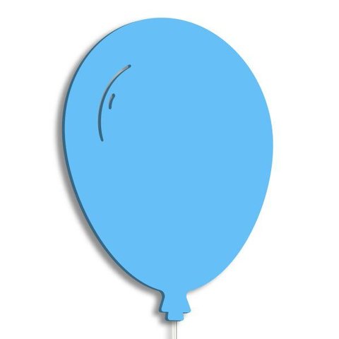 Luminária Abajur Parede Arandela Madeira Balão G9 30cm Bebê:azul Claro