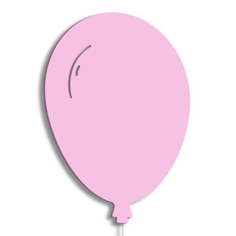 Luminária Abajur Parede Arandela Madeira Balão G9 30cm Bebê:rosa Claro
