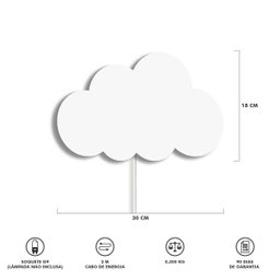 Luminária Abajur Parede Nuvem B Madeira G9 30cm Decoração:Branco - 5