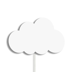 Luminária Abajur Parede Nuvem B Madeira G9 30cm Decoração:Branco