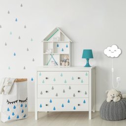 Luminária Abajur Parede Nuvem Madeira G9 30cm Decoração Bebê:Branco - 2