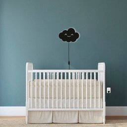 Luminária Abajur Parede Nuvem Madeira G9 30cm Decoração Bebê:Preto - 4