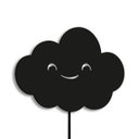 Ver imagem 1 de Luminária Abajur Parede Nuvem Madeira G9 30cm Decoração Bebê:Preto