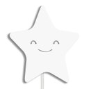 Ver imagem 1 de Luminária Abajur Parede Estrela Madeira G9 30cm Decoração:Branco