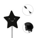 Ver imagem 3 de Luminária Abajur Parede Estrela Madeira G9 30cm Decoração:Preto