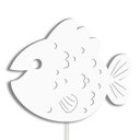 Ver imagem 1 de Luminária Abajur Parede Peixe Madeira G9 30cm Decoração Bebê - Branco