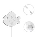 Ver imagem 3 de Luminária Abajur Parede Peixe Madeira G9 30cm Decoração Bebê - Branco