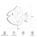 Ver imagem 5 de Luminária Abajur Parede Peixe Madeira G9 30cm Decoração Bebê - Branco