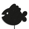 Luminária Abajur Parede Peixe Madeira G9 30cm Decoração Bebê - Preto - 1