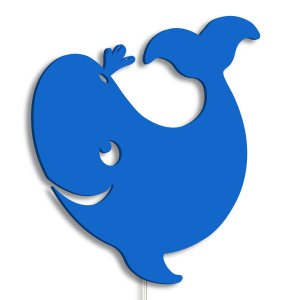 Luminária Abajur Parede Orca B Madeira G9 30cm Decoração - Azul Escuro