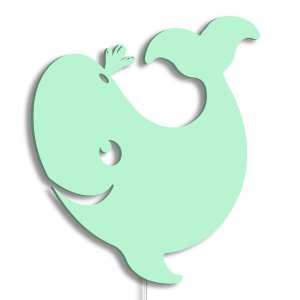 Luminária Abajur Parede Orca B Madeira G9 30cm Decoração:Verde Claro