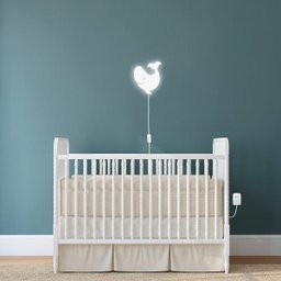 Luminária Abajur Parede Orca Madeira G9 30cm Decoração Bebê:Branco - 4