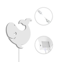 Luminária Abajur Parede Orca Madeira G9 30cm Decoração Bebê:Branco - 3