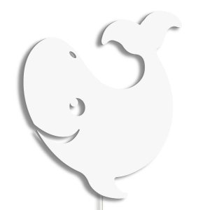 Luminária Abajur Parede Orca Madeira G9 30cm Decoração Bebê:Branco