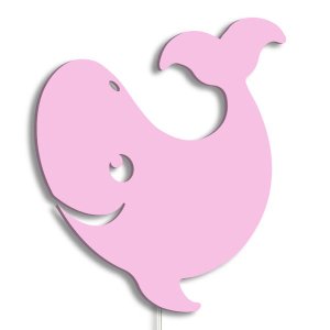 Luminária Abajur Parede Orca Madeira G9 30cm Decoração Bebê:Rosa Claro