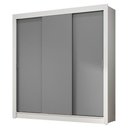 Ver imagem 3 de Guarda-roupa Casal 3 Portas de Correr Branco/cinza Nobre Madesa