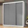 Guarda-roupa Casal 3 Portas de Correr Branco/cinza Nobre Madesa - 2