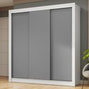 Ver imagem 1 de Guarda-roupa Casal 3 Portas de Correr Branco/cinza Nobre Madesa