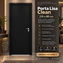 Ver imagem 3 de Porta de Madeira Lisa Clean 210x80cm Acabamento UV Pronta:Preto
