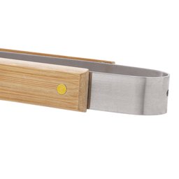 Pinça Para Churrasco Aço Inox Com Cabo de Bambu Lyor - 4