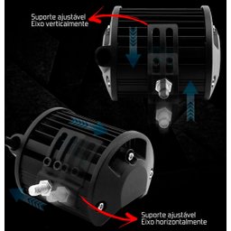 Farol de Milha Universal Quadrado 6 Leds 18w Guincho Carro Moto Maquina Trator C/ 2 Modos - Strobo/p - 5