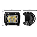 Ver imagem 6 de Farol de Milha Universal Quadrado 6 Leds 18w Guincho Carro Moto Maquina Trator C/ 2 Modos - Strobo/p