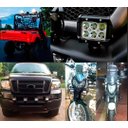 Ver imagem 7 de Farol de Milha Universal Quadrado 6 Leds 18w Guincho Carro Moto Maquina Trator C/ 2 Modos - Strobo/p