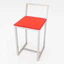 Ver imagem 1 de Banqueta Baixa Para Cozinha Industrial Assento Estofado White  