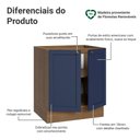 Ver imagem 3 de Balcão de Cozinha 70 cm 2 Portas (sem Tampo) Rustic/Azul Vik Madesa