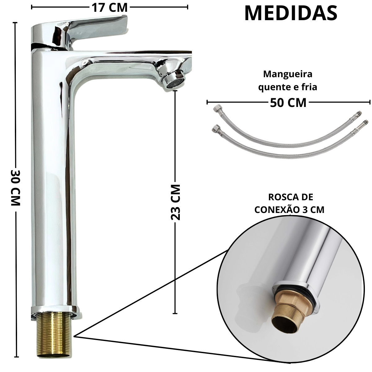 Ducha Higienica Banheiro Inox + Torneira Monocomando alta:cromado - 10