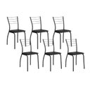 Ver imagem 1 de Cadeira de Cozinha 1700 Kit 6 Un Preto/Courano Preto - Carraro