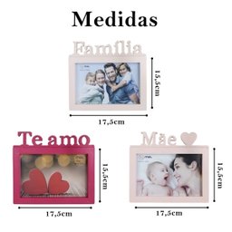 Porta Retrato Rosa Claro Presente Família 6 und 10x15cm - 2