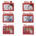 Ver imagem 1 de Porta Retrato Vermelho Presente Família Casa 6 Und 10x15cm